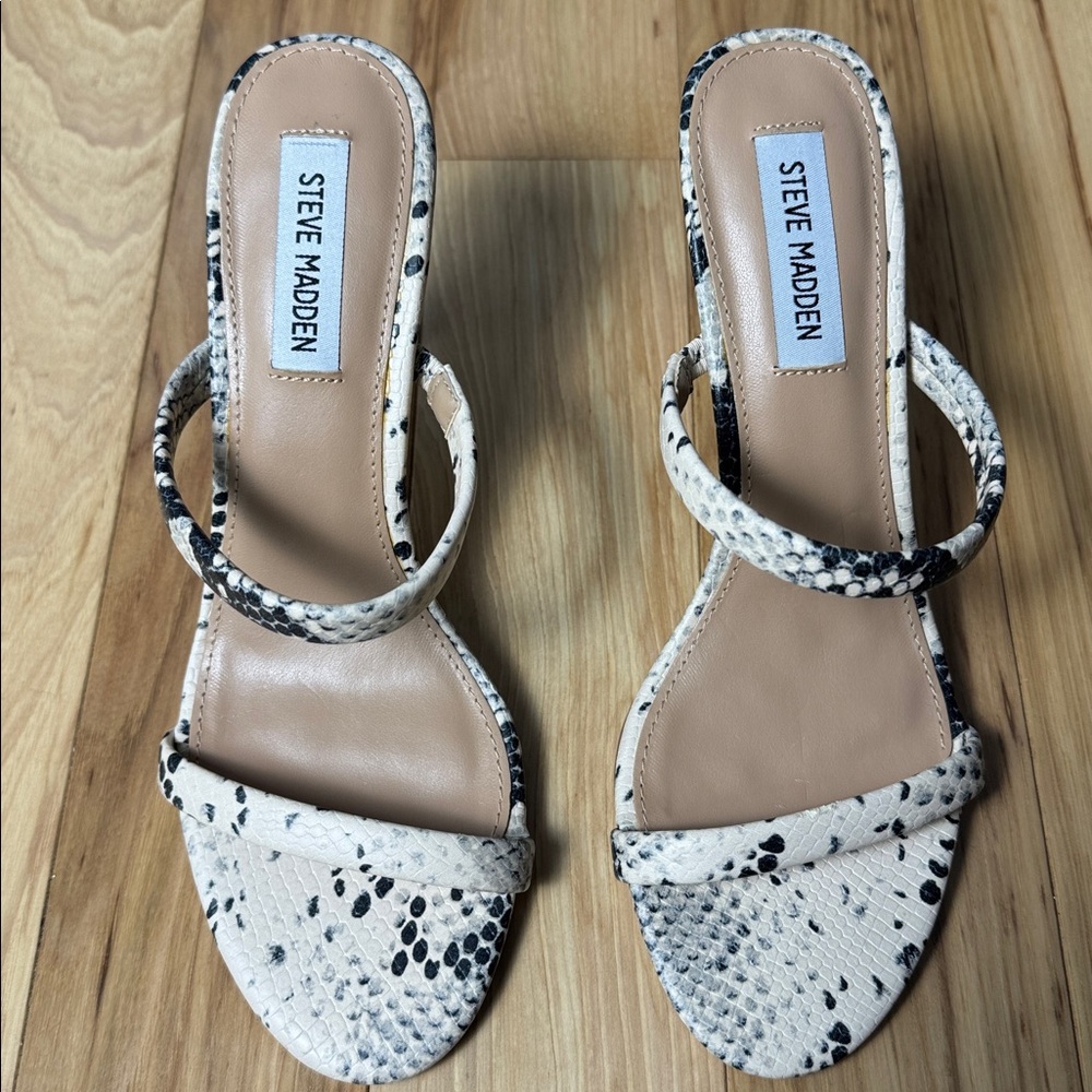 Steve Madden Black and White Snakeskin Heels